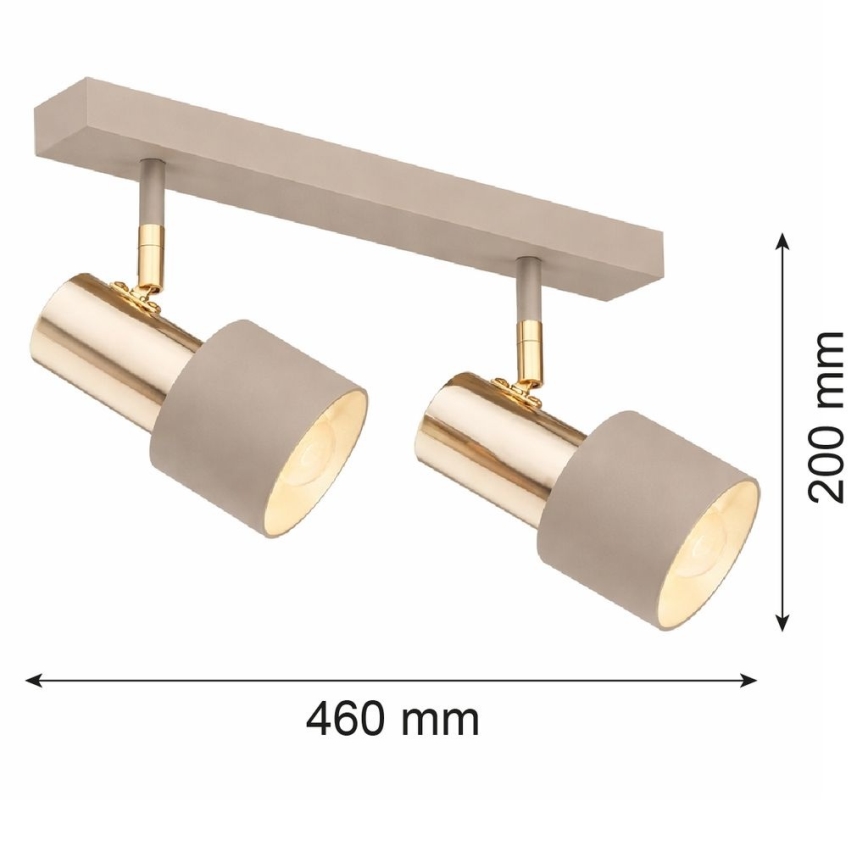 Argon 7299 - DOR spotlight 2xE27/15W/230V gold/beige