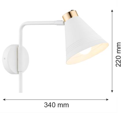 Argon 8006 - Wall lamp AVALONE 1xE27/15W/230V 34 cm white/golden