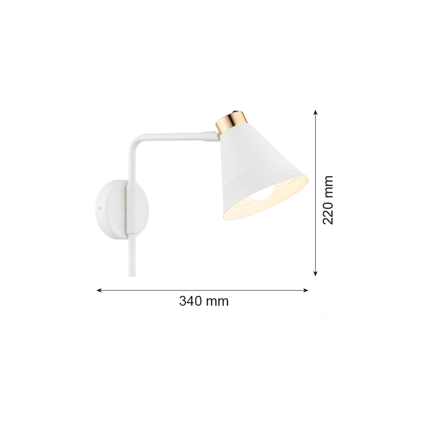 Argon 8006 - Wall lamp AVALONE 1xE27/15W/230V 34 cm white/golden