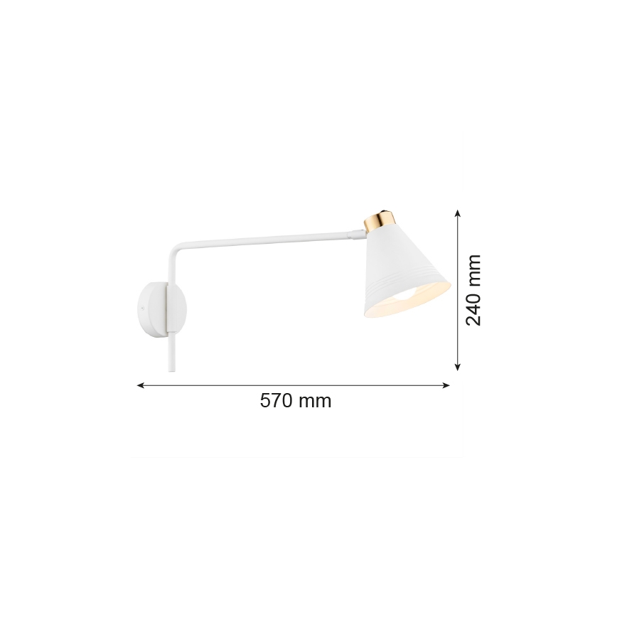 Argon 8007 - Wall lamp AVALONE 1xE27/15W/230V 57 cm white/golden