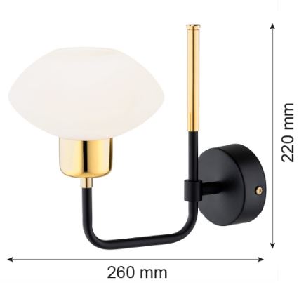 Argon 8032 - Wall lamp RAVELLO 1xE14/15W/230V black/golden