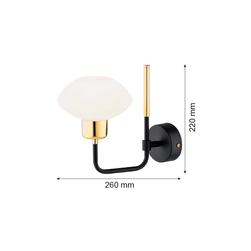 Argon 8032 - Wall lamp RAVELLO 1xE14/15W/230V black/golden