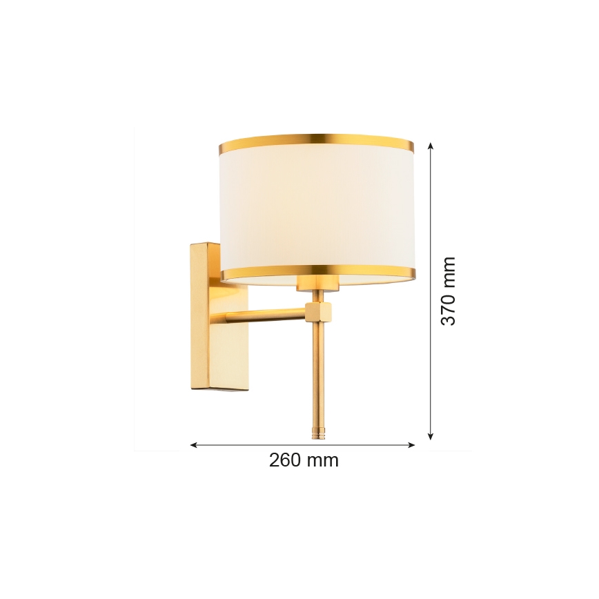Argon 8033 - Wall lamp ABBANO 1xE27/15W/230V brass/white