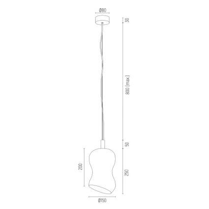 Argon 8038 - Chandelier on a string SALERNO 1xE27/15W/230V golden
