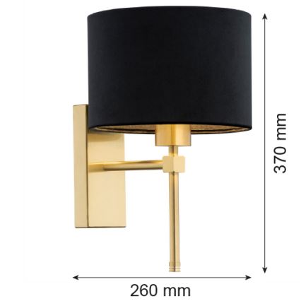 Argon 8050 - Wall lamp ABBANO 1xE27/15W/230V brass/black