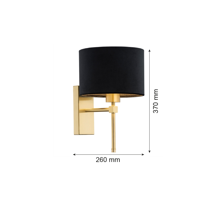 Argon 8050 - Wall lamp ABBANO 1xE27/15W/230V brass/black