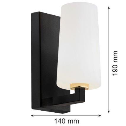 Argon 8056 - Wall lamp CAMELOT PLUS 1xE27/15W/230V black/white/golden