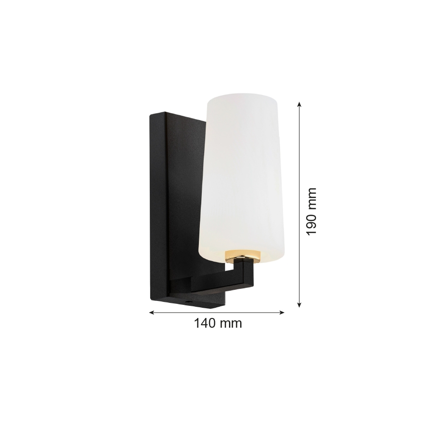 Argon 8056 - Wall lamp CAMELOT PLUS 1xE27/15W/230V black/white/golden