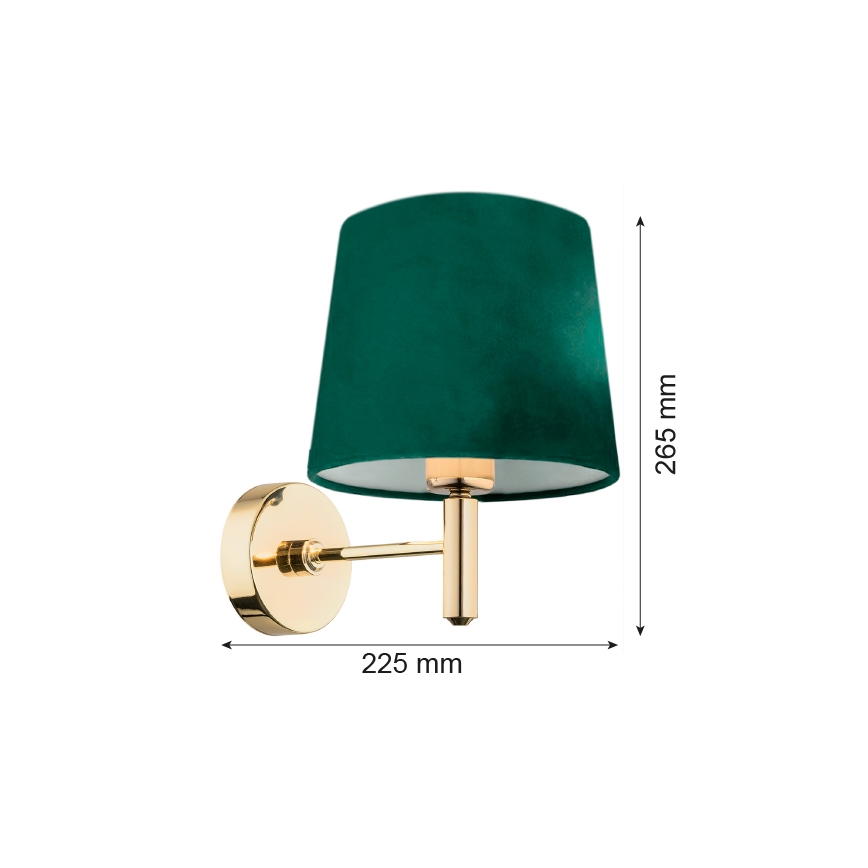 Argon 8105 - Wall lamp PONTE 1xE27/15W/230V green/brass