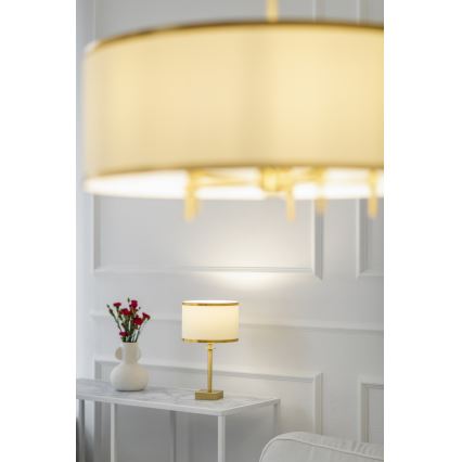 Argon 8106 - Table lamp ABBANO 1xE27/15W/230V brass/green