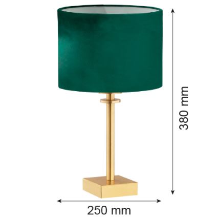 Argon 8106 - Table lamp ABBANO 1xE27/15W/230V brass/green