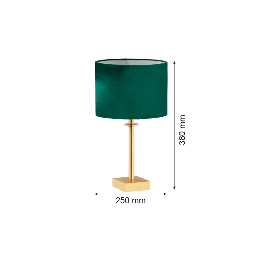 Argon 8106 - Table lamp ABBANO 1xE27/15W/230V brass/green
