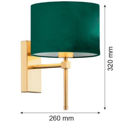 Argon 8107 - Wall lamp ABBANO 1xE27/15W/230V brass/green