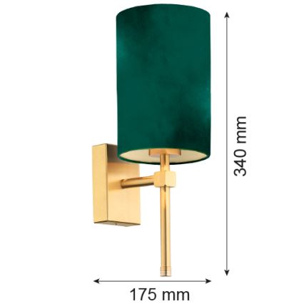 Argon 8109 - Wall lamp ABRUZZO 1xE14/7W/230V brass/green