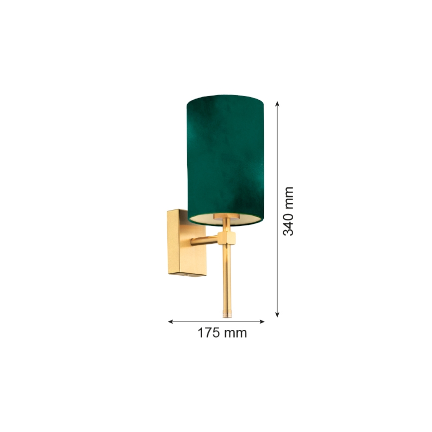 Argon 8109 - Wall lamp ABRUZZO 1xE14/7W/230V brass/green
