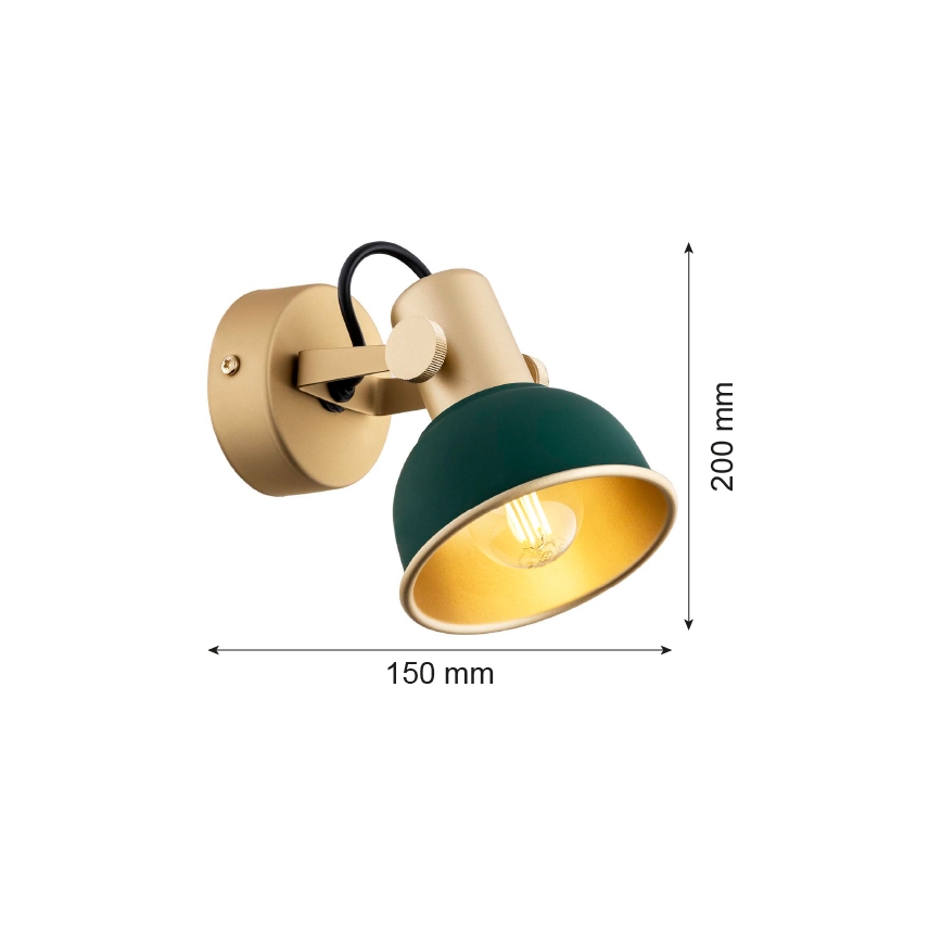 Argon 8247 - Spotlight LENORA 1xE14/7W/230V gold/green