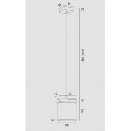 Argon 8276 - Chandelier on a string CANOA 1xE27/15W/230V black