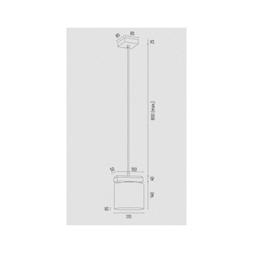 Argon 8276 - Chandelier on a string CANOA 1xE27/15W/230V black