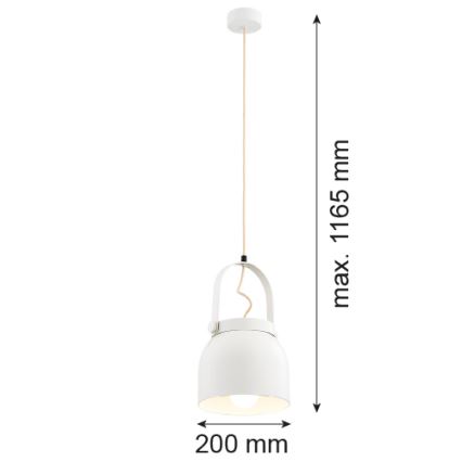 Argon 8280 - Chandelier on a string LOGAN 1xE27/15W/230V d. 20 cm white