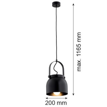 Argon 8281 - Chandelier on a string LOGAN 1xE27/15W/230V d. 20 cm black