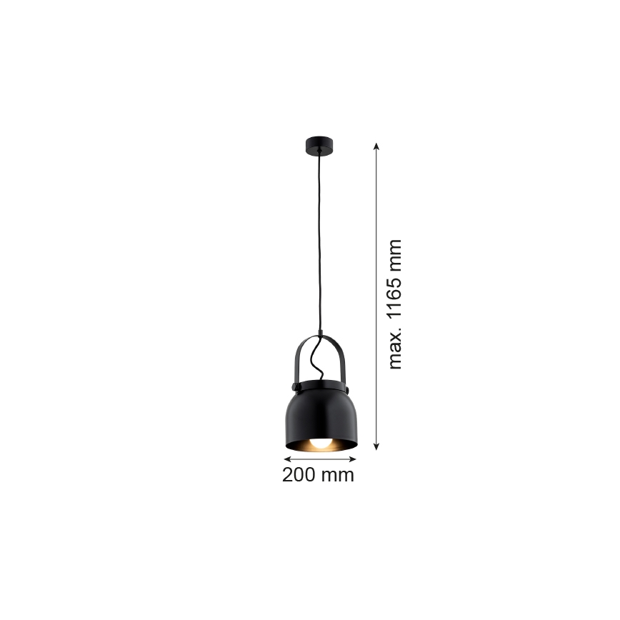 Argon 8281 - Chandelier on a string LOGAN 1xE27/15W/230V d. 20 cm black
