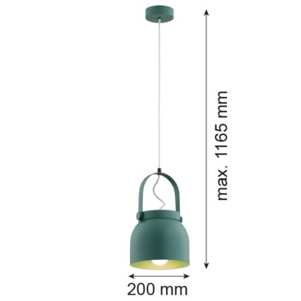 Argon 8283 - Chandelier on a string LOGAN 1xE27/15W/230V d. 20 cm green