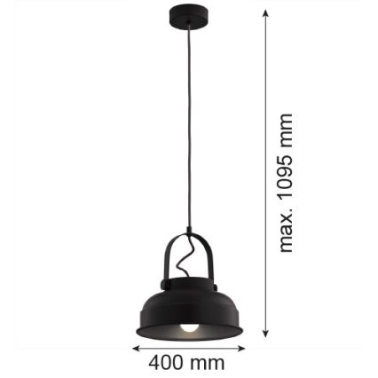 Argon 8285 - Chandelier on a string DAKOTA 1xE27/15W/230V black