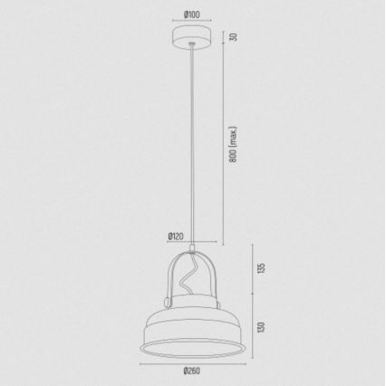 Argon 8285 - Chandelier on a string DAKOTA 1xE27/15W/230V black