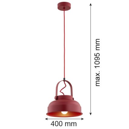 Argon 8286 - Chandelier on a string DAKOTA 1xE27/15W/230V red