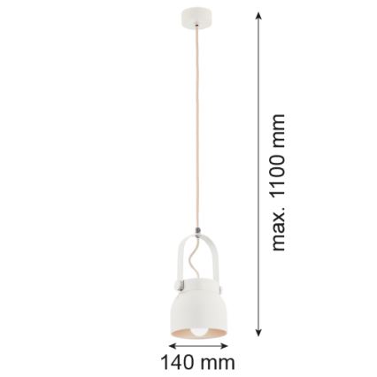 Argon 8290 - Chandelier on a string LOGAN 1xE27/15W/230V d. 14 cm white