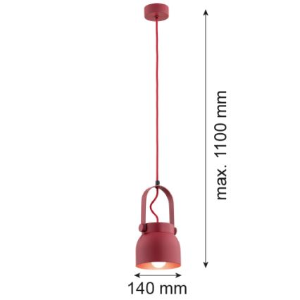Argon 8292 - Chandelier on a string LOGAN 1xE27/15W/230V d. 14 cm red