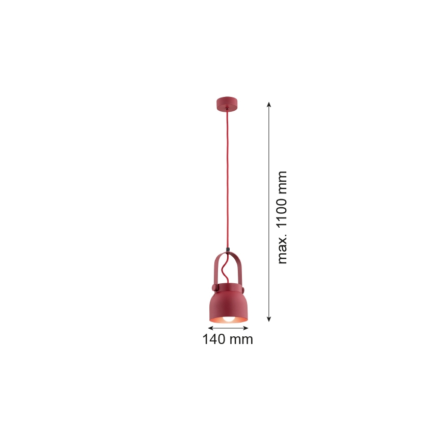 Argon 8292 - Chandelier on a string LOGAN 1xE27/15W/230V d. 14 cm red