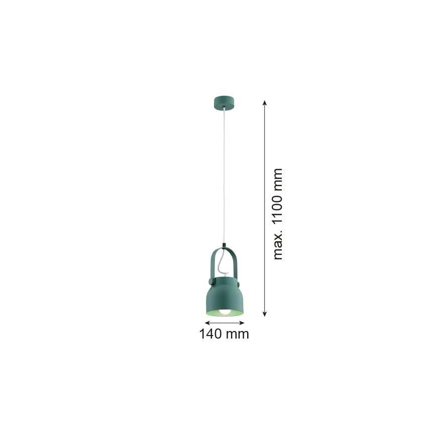 Argon 8293 - Chandelier on a string LOGAN 1xE27/15W/230V d. 14 cm green