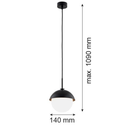 Argon 8295 - Chandelier on a string CAPPELLO 1xE27/15W/230V black