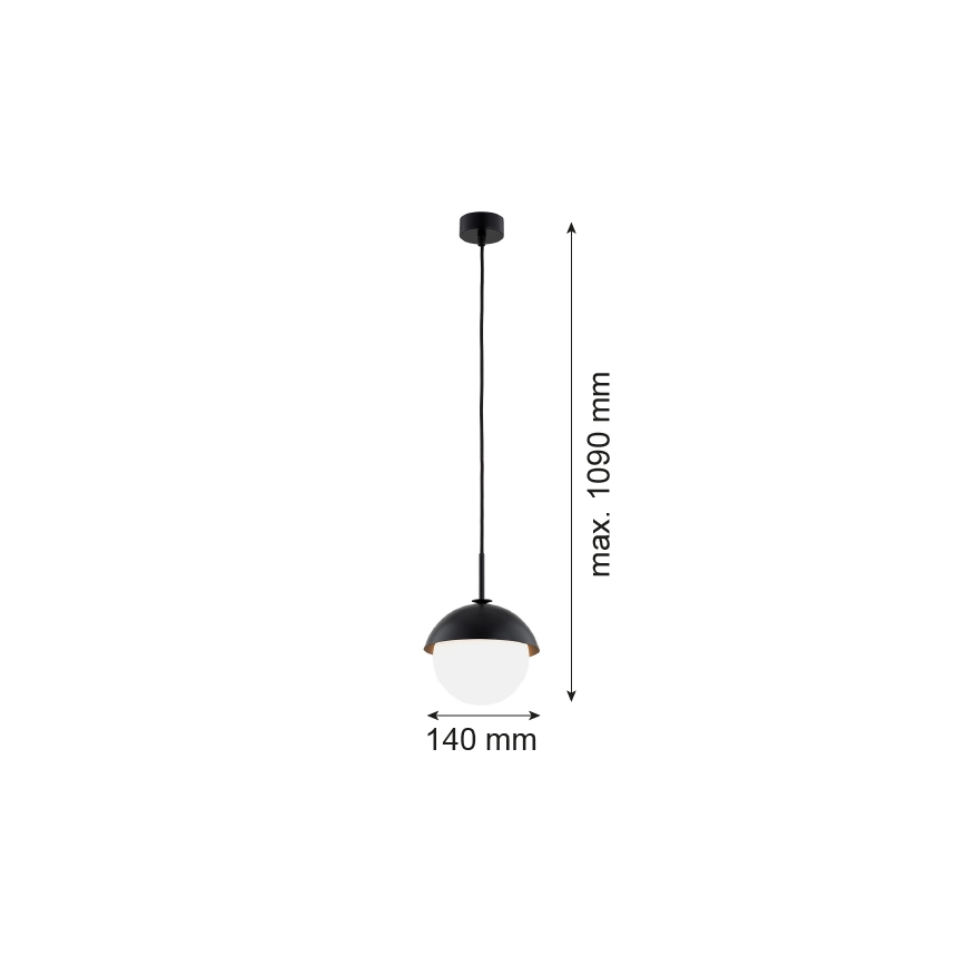Argon 8295 - Chandelier on a string CAPPELLO 1xE27/15W/230V black