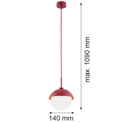 Argon 8296 - Chandelier on a string CAPPELLO 1xE27/15W/230V red