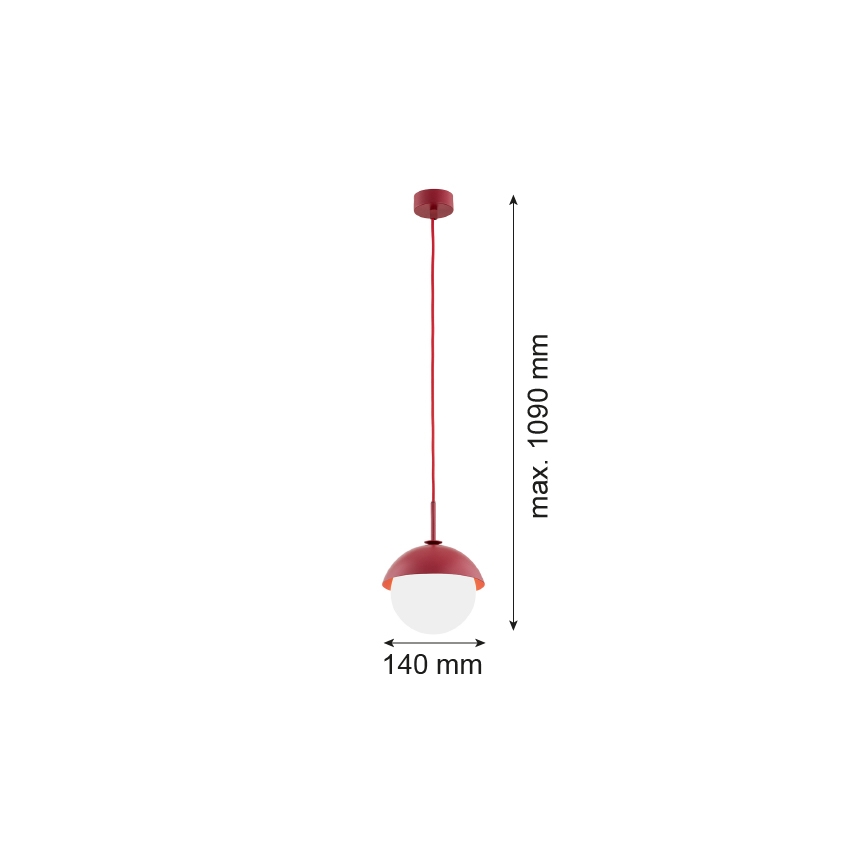 Argon 8296 - Chandelier on a string CAPPELLO 1xE27/15W/230V red