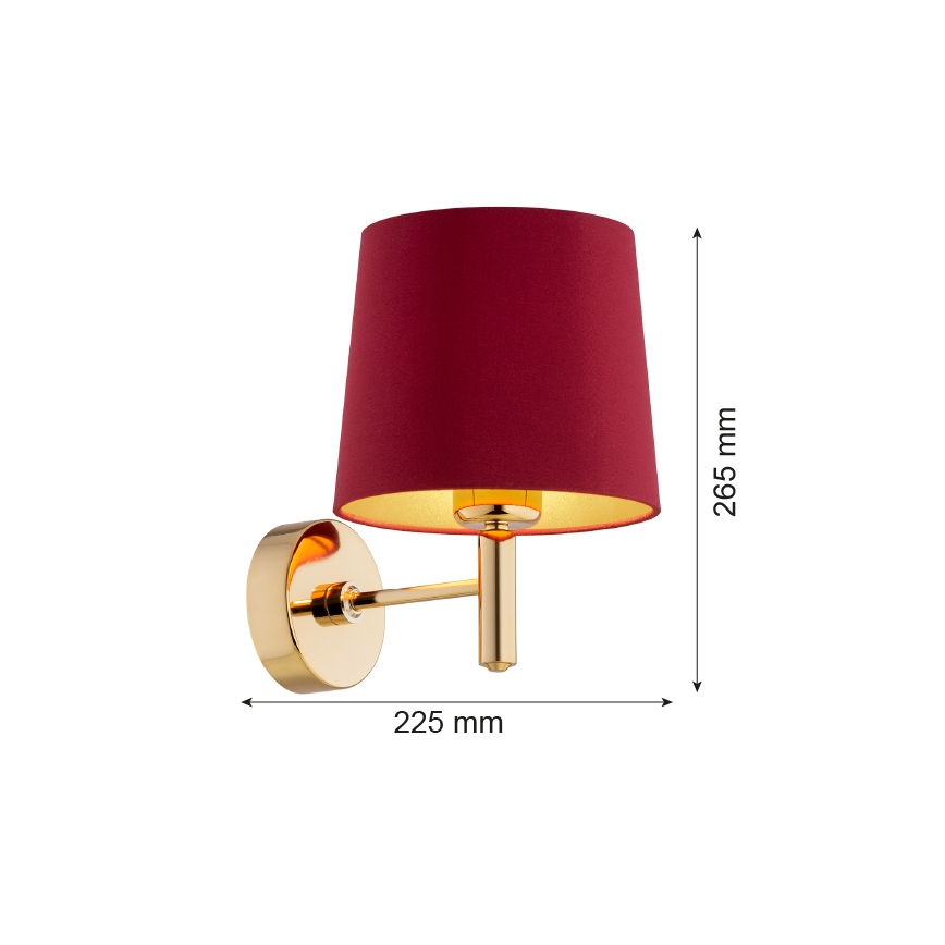 Argon 8311 - Wall lamp PONTE PLUS 1xE27/15W/230V red