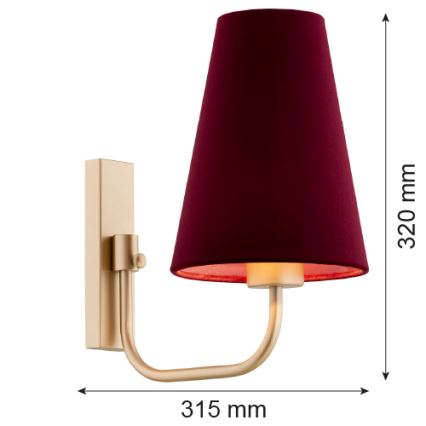 Argon 8313 - Wall lamp SAFIANO 1xE27/15W/230V burgundy