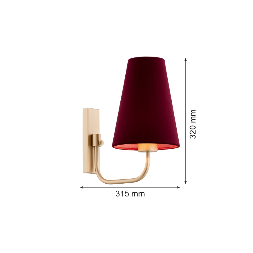 Argon 8313 - Wall lamp SAFIANO 1xE27/15W/230V burgundy