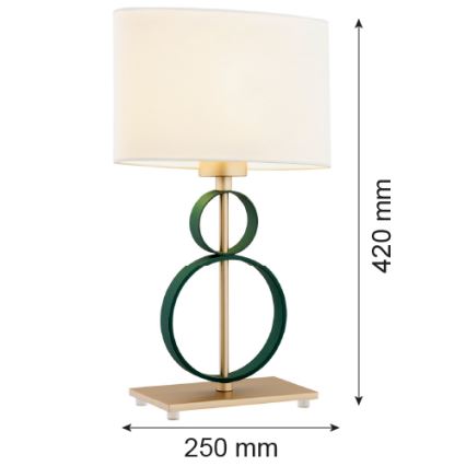 Argon 8317 - Table lamp PERSEO 1xE27/15W/230V 42 cm creamy/green
