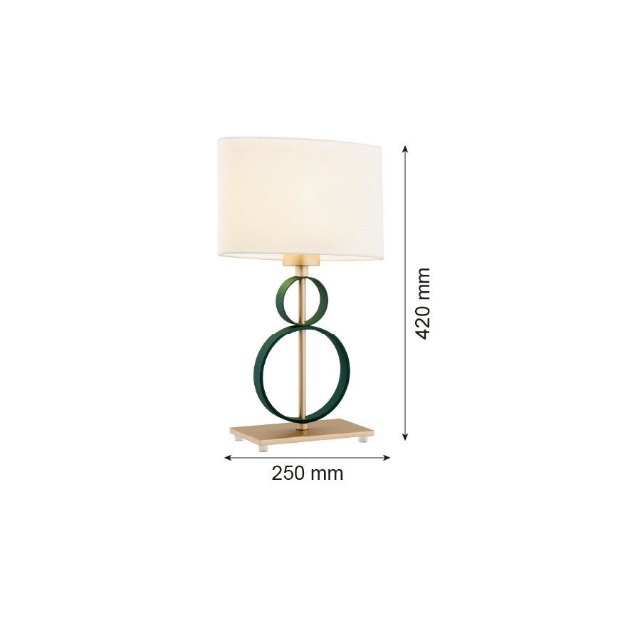 Argon 8317 - Table lamp PERSEO 1xE27/15W/230V 42 cm creamy/green