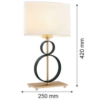 Argon 8373 - Table lamp PERSEO 1xE27/15W/230V 42 cm creamy/black