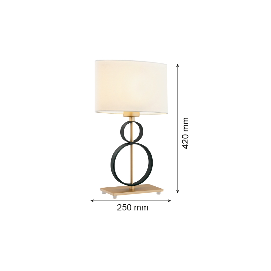 Argon 8373 - Table lamp PERSEO 1xE27/15W/230V 42 cm creamy/black