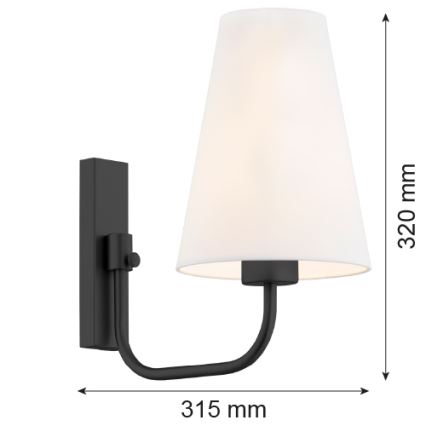 Argon 8376 - Wall lamp SAFIANO 1xE27/15W/230V black