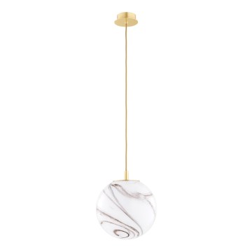 Argon 8447 - Chandelier on a string ALMIROS 1xE27/15W/230V d. 25 cm alabaster gold