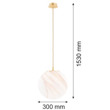 Argon 8448 - Chandelier on a string ALMIROS 1xE27/15W/230V d. 30 cm alabaster gold