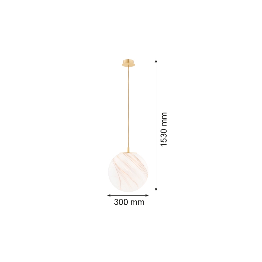 Argon 8448 - Chandelier on a string ALMIROS 1xE27/15W/230V d. 30 cm alabaster gold