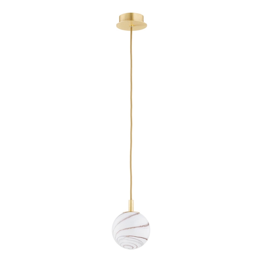 Argon 8450 - Chandelier on a string ALMIROS 1xE14/7W/230V d. 12 cm alabaster gold