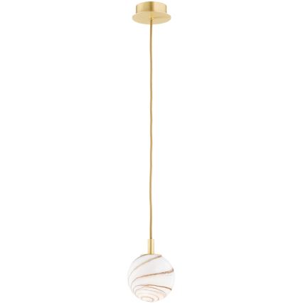 Argon 8450 - Chandelier on a string ALMIROS 1xE14/7W/230V d. 12 cm alabaster gold